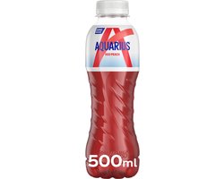 Aquarius - Red Peach - Perziksmaak - Sportdrank - Zero Sugar - Petfles - 12 stuks - 500 ml