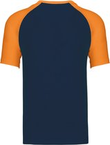 SportT-shirt Heren XXL Kariban Ronde hals Korte mouw Navy / Orange 100% Katoen