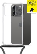 My Style Doorzichtig Telefoonhoesje geschikt voor Apple iPhone 15 Pro Flexibel TPU | My Style Loop Hoesje met koord | Doorzichtig Hoesje iPhone 15 Pro - Transparant