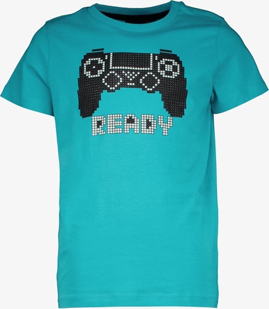Unsigned jongens T-shirt met game controller - Blauw - Maat 170