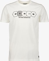 Unsigned heren T-shirt wit met tekst - Maat XL