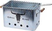 MikaMax - Barbecue au charbon de bois Grill King - Acier inoxydable - Comprend un cendrier amovible et des poignées pliables