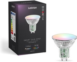 Ledvion - 4X Smart RGB+CCT GU10 LED Spot - 4,9W - 345L - Dimbaar - Wifi-Alexa & Google Home