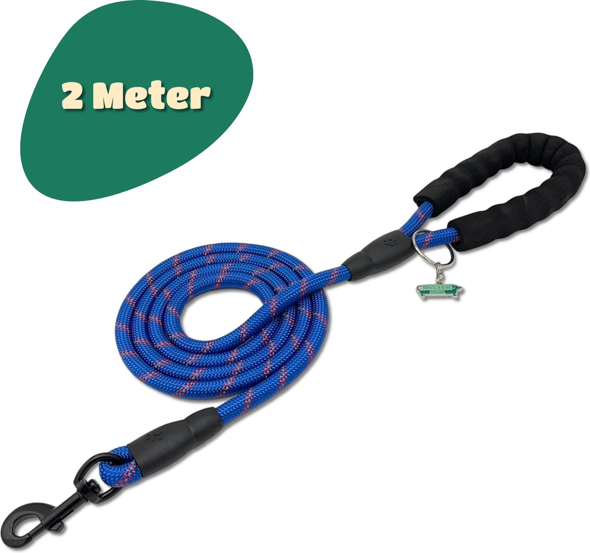 2 korte hondenriemen voor honden, 30 cm, duurzaam, gevoerde handgreep, sterk reflecterend