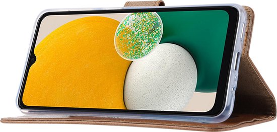 Hoesje geschikt voor Samsung Galaxy A05s bookcase Zwart - Met screenprotector tempered glass Galaxy A05s - 2x