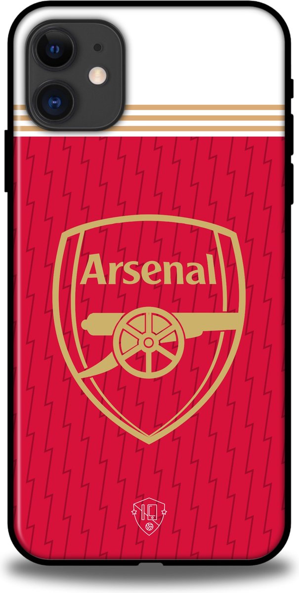 Arsenal clublogo hoesje Apple iPhone 11 Backcover TPU Rood Wit