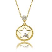 Juwelier Zwartevalk - 14 karaat gouden ketting met ster hanger 15.069
