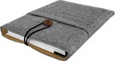 Amenzo® Book Sleeve - 19 x 25 cm - Boek Cover - Zwart Wit Fishbone - Book Sleeve for Boek - Book Protector - 2 Compartiments - Book Cover