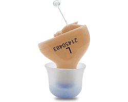 WK® Mini Digitaal Intelligente Ruisonderdrukking Gehoorapparaat- Linker oor- CIC (Complete in the Canal) ontwerp- Gepatenteerde Japanse nanotechnologie-chip voor medische doeleinden-HiFi-geluid van hoge kwaliteit - Met batterij- Beige