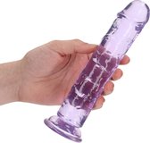 Straight Realistic Dildo Suction Cup - 8'' / 20 - Purple