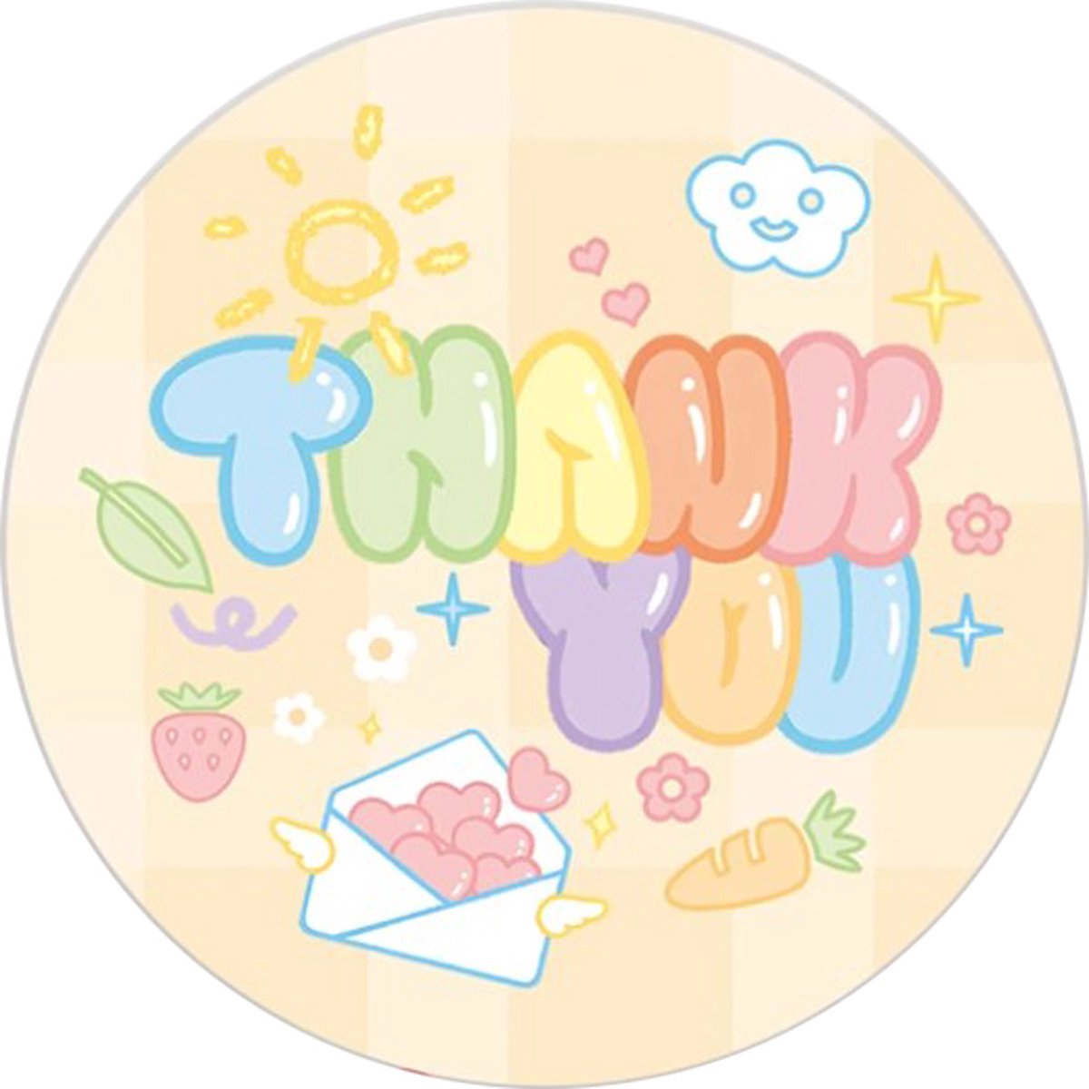 Ainy Sluitstickers Thank You - 60 bedankt stickers van 44 mm - ideaal voor cadeauverpakkingen, uitdeelzakjes, bedanktjes, traktatie en afscheid basisschool of opvang