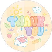 Ainy Sluitstickers Thank You - 60 bedankt stickers van 44 mm - ideaal voor cadeauverpakkingen, uitdeelzakjes, bedanktjes, traktatie en afscheid basisschool of opvang
