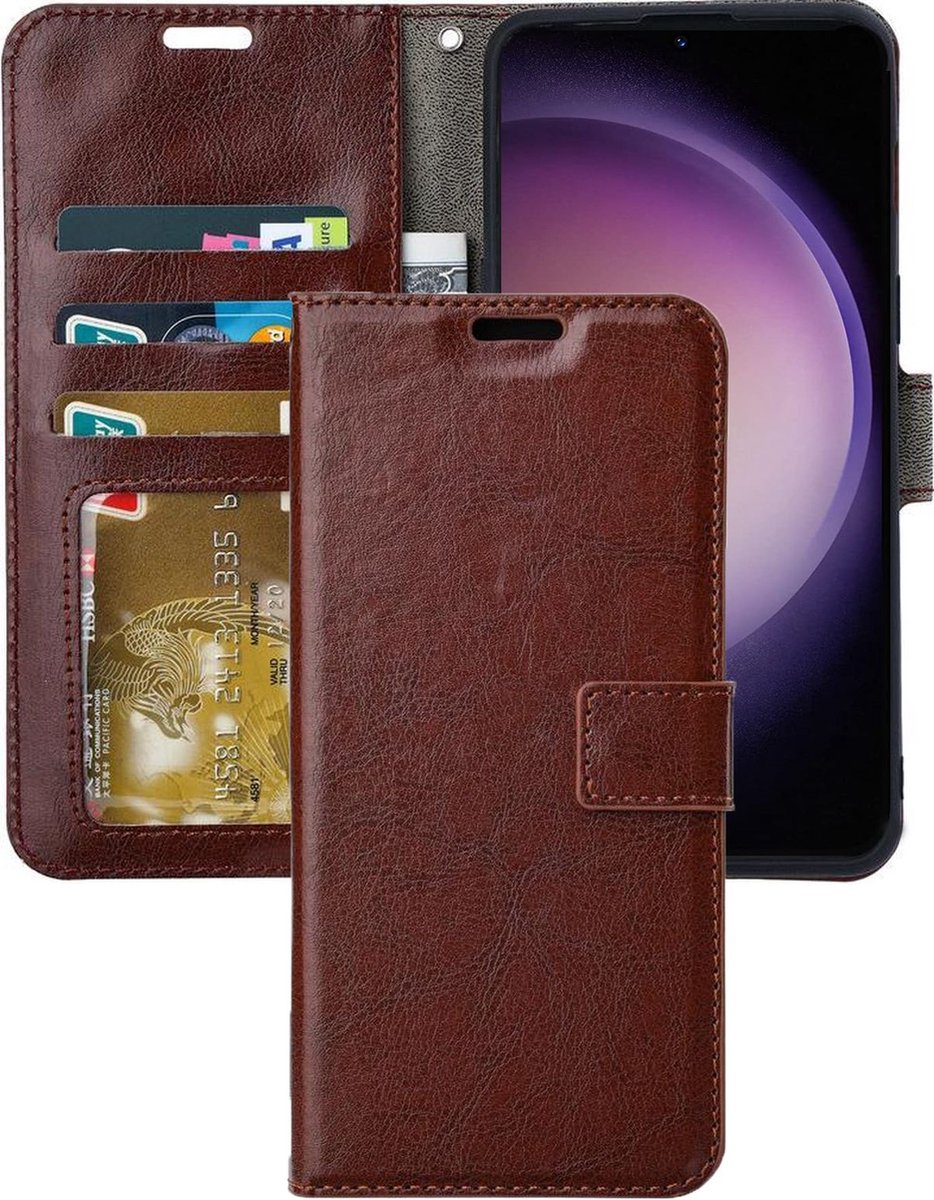 Portemonnee Book Case Hoesje Geschikt voor: Samsung Galaxy S23 Ultra - Bruin