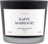Happy Marriage geurkaarsen 350 gram Zwart