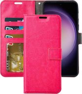 Portemonnee Book Case Hoesje Geschikt voor: Samsung Galaxy S23 - Donker roze