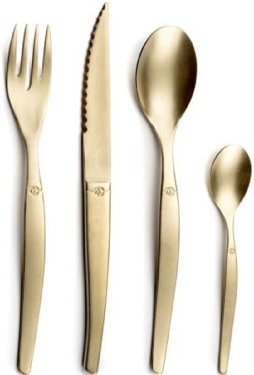 Lou laguiole Jet Champagne Stonewash 16- delige bestekset- 4 persoons
