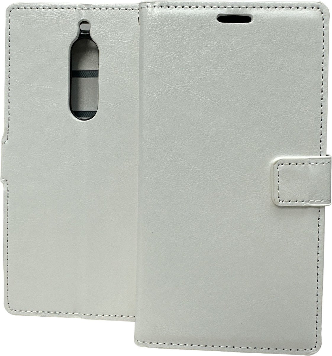 Portemonnee Book Case Hoesje Geschikt voor: Nokia 5 - Wit