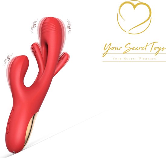 Carmen – Vibrator - 3 in 1 Rabbit Vibrator - Clitoris en G-Spot Stimulatie - Intense/Stotende 21 Standen - Siliconen Sex Toy voor Vrouwen – Dildo – Vibrator voor vrouwen – seksspeeltjes – Erotiek – Sex toy