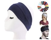 Cabantis Premium Sport Haarband - Hoofddeksel - Yoga - Haarband Heren - Haarband Dames - Stretch - Donkerblauw