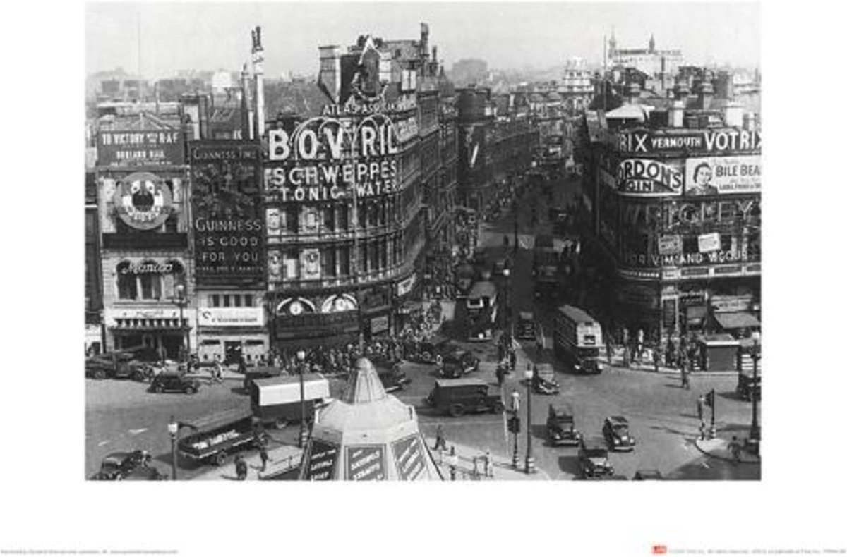 Pyramid Kunstdruk Time Life - Piccadilly Circus London 1942 30x40cm Divers