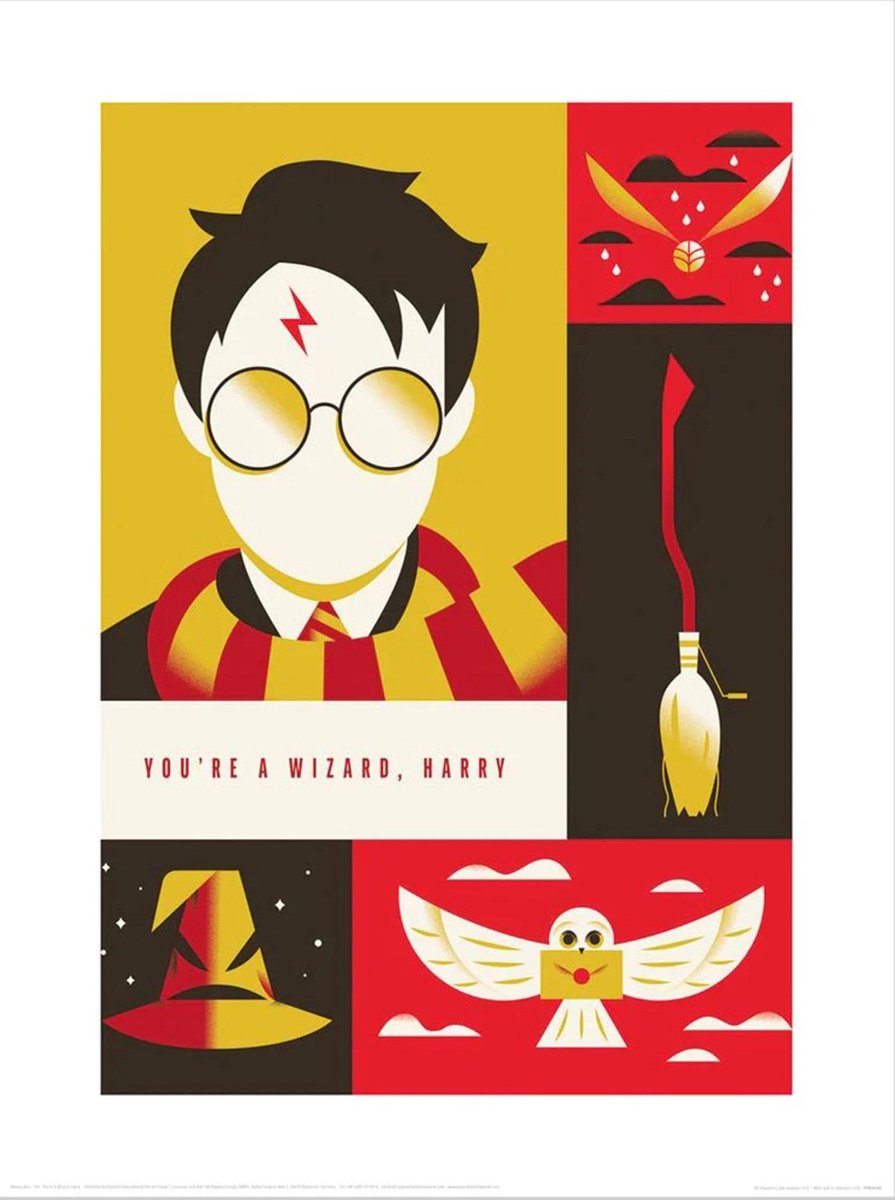 Harry Potter WB Art of the 100th You're a Wizard Harry Art Print 30x40cm | Poster Multi color