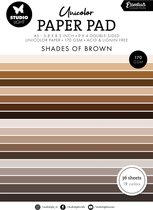 Paper pad A5 36 vel - Double sided unicolor Shades of brown nr. 158