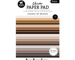 Paper pad A5 36 vel - Double sided unicolor Shades of brown nr. 158