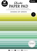 Paper pad A5 36 vel - Double sided unicolor Shades of green nr. 156