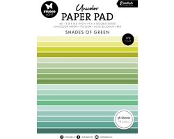 Paper pad A5 36 vel - Double sided unicolor Shades of green nr. 156