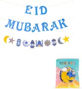 Festivz Ramadan decoratie - Eid Mubarak Slinger - Ramadan Feestdecoratie - Ramadan Decoratie - Blauw