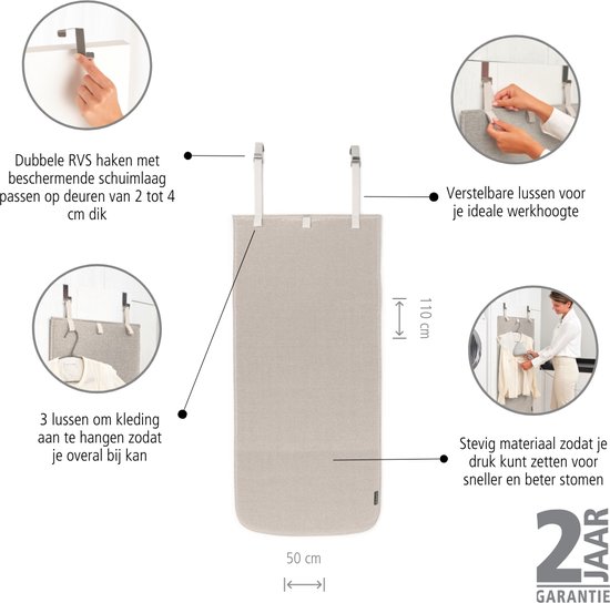 Brabantia Refresh & Steam Kleding Stoomdeken met deurhaken - Grey