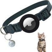 Hazlö Katten halsband geschikt voor AirTag - Reflecterend - AirTag halsband voor Katten - Katten accessoires - Zwart