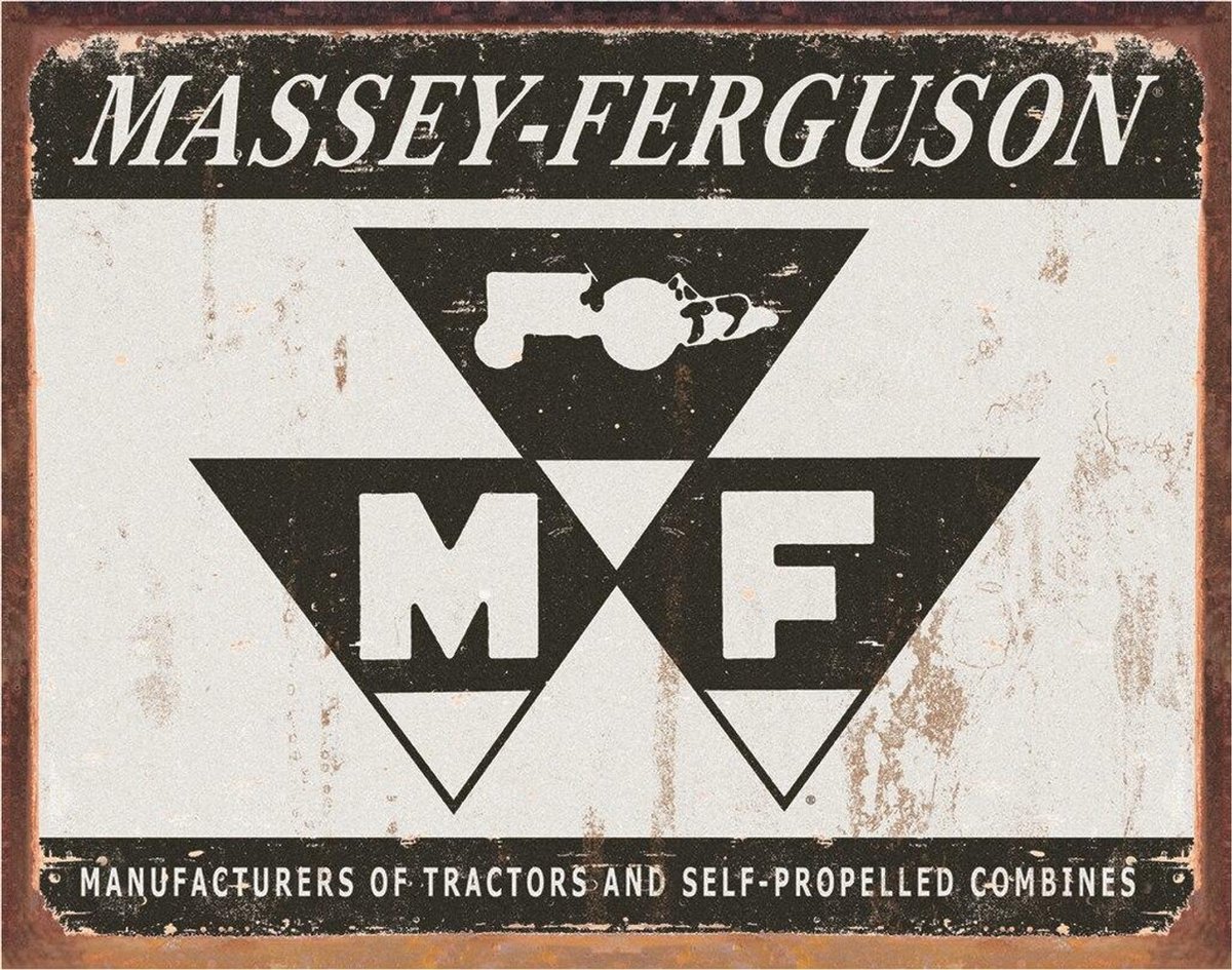 Massey Ferguson Logo. Metalen wandbord 31,5 x 40,5 cm.