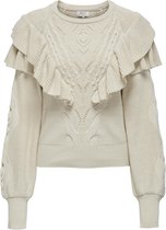 ONLY ONLRILLO LS RUFFLE ONECK CC KNT Dames Trui - Maat M