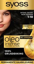 Syoss Oleo Intense - 1-10 Intens Zwart - Permanente Haarverf - Haarkleuring - 1 stuk