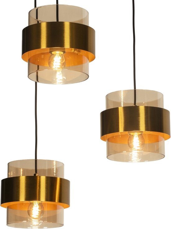 Lumidora Hanglamp 74713 - CASSIS - 3 Lichts - E27 - Goud - Geel - Metaal - ⌀ 41 cm