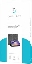 Samsung Galaxy A55 Bookcase hoesje - Just in Case - Effen Grijs - Kunstleer