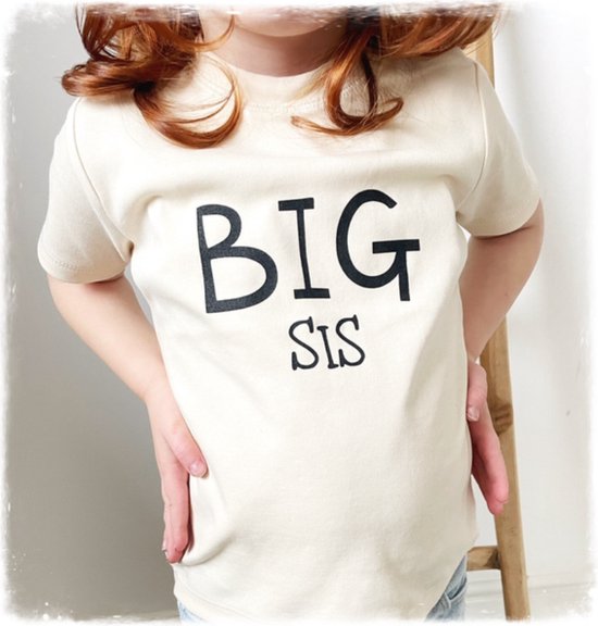 T-shirt BIG SIS - Paix - Annonce grossesse - Grande soeur - taille 18-24 mois