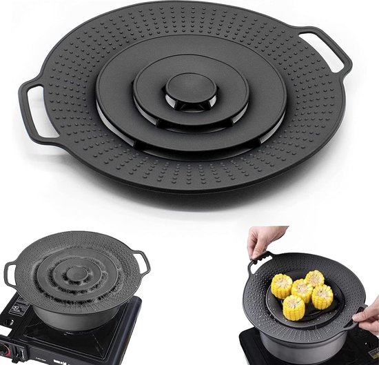 KXVXXV 29 cm overkookbeveiliging en spatbescherming van siliconen voor pannen en potten met een diameter van 15-28 cm, pannendeksel ter bescherming tegen overkoken, magnetrondeksel, magnetrondeksel KXVXXV 29 cm overkookbeveiliging en spatbescherming van siliconen voor pannen en potten met een diameter van 15-28 cm, pannendeksel ter bescherming tegen overkoken, magnetrondeksel, magnetrondeksel