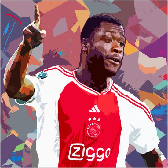 Brian Brobbey Poster | voetbal poster bekende voetballers | Ajax | Spits Poster | Eredivisie | 50 x 50 cm | WALWALLS.STORE