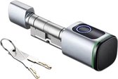 Clixify Elektrisch Deurslot - Cilindersloten gelijksluitend - Smart Lock - Slim slot - Knopcilinder - Deurdikte: 30-60mm - 4 manieren via de Tuya App, vingerafdruk, IC-kaart of handmatig - Sleutelcilinderslot met knop - Cilinderslot 40/40