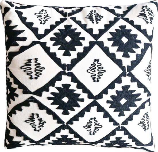 Kussens woonkamer | kussenhoes 45x45 cm | kussensloop | sierkussens | cushion cover | katoen | embroidery