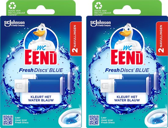 WC Eend Fresh Discs Houder kleurt het water blauw 2 x 36 ml