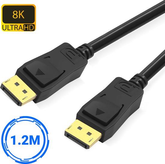 DisplayPort Kabel 1.4 - male to male - 8K 60Hz - 4K 144Hz - DP kabel - 1.2 meter
