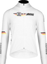 BIORACER Wielershirt Heren lange mouw - Official Team BDR - Model Icon Tempest - Iconische Witte Kleur - Wit - Maat L - Fietskleding voor Wielrennen