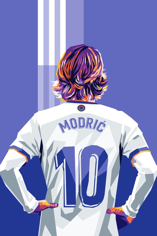 Luka Modric Poster | Voetbalposter | Real Madrid | 51x71cm | B2 Poster | Pop Art | Wanddecoratie | Muurposter | Geschikt om in te lijsten
