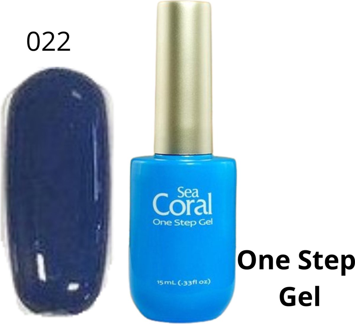 SeaCoral One Step No Wipe Gellak, Gel Nagellak, GelPolish, zónder kleeflaag, UV en LED, kleur 022