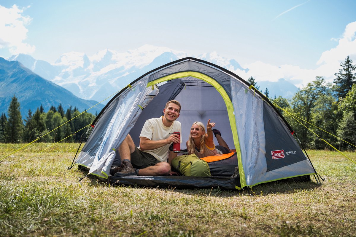 Coleman Darwin 4 Plus Koepeltent - tent 4 persoons - 3000 mm waterkolom - snel opzetten - Grijs – foto 7