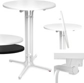 Beautissu Bellini – Inklapbaar Statafel Rond Ø 70 cm Wit – Outdoor Tafel Weerbestendig Hittebestendigheid – Eenvoudige Montage Voorgemonteerd