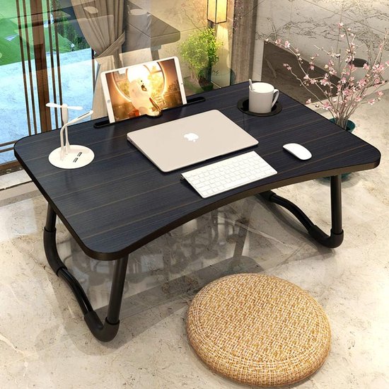 OHMG Laptoptafel, laptopstandaard, opvouwbaar, bedtafel, in hoogte